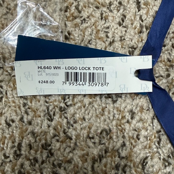 Dooney & Bourke Logo Lock Tote Bag in White - Picture 14 of 15